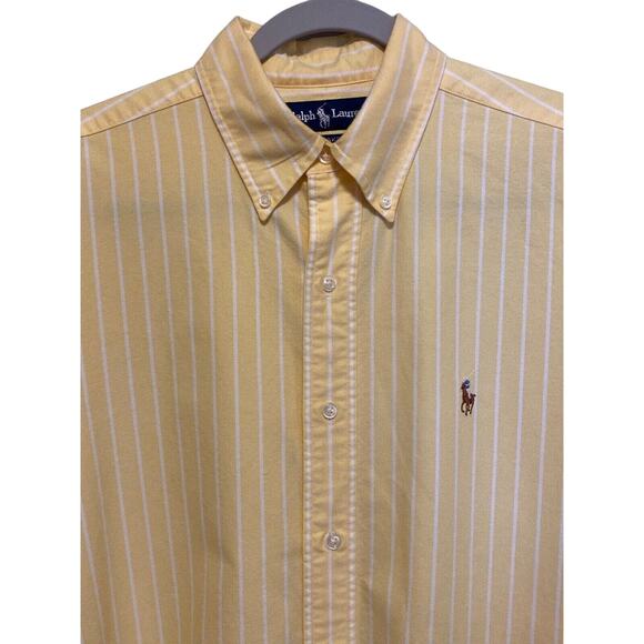 Ralph Lauren Lot of 2 Button Down Dress Shirts Men Sz M Pinstripe Plaid - Picture 5 of 10